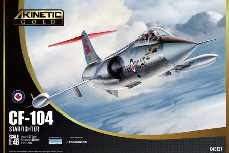 A Kinetic 1/48 CF-104 STARFIGHTER *GOLD SERIES* W/CANADIAN MARKINGS priced at $89.25 available from Echelon Hobbies