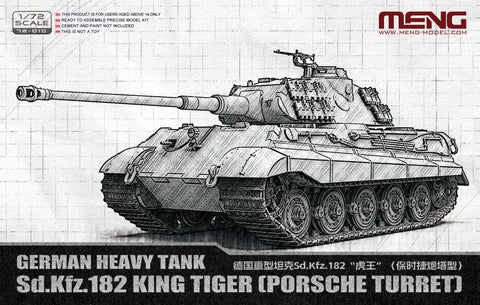 MENG 72-010 GERMAN HEAVY TANK SD.KFZ.182 KING TIGER PORSCHE TURRET. (1/72)