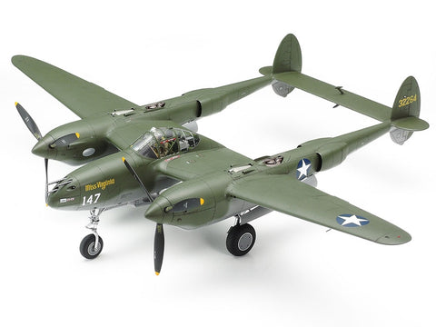 A Tamiya 1/48 P-38 F/G Lightning priced at $94.99 available from Echelon Hobbies