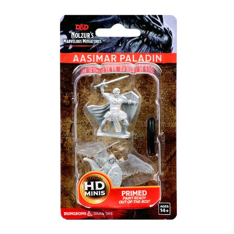 A D&D NOLZUR'S MARVELOUS MINIATURES: AASIMAR MALE PALADIN priced at $7.99 available from Echelon Hobbies