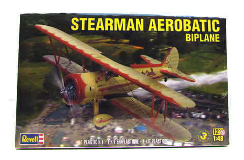 A Revell 1/48 Stearman Aerobatic Biplane priced at $34.99 available from Echelon Hobbies