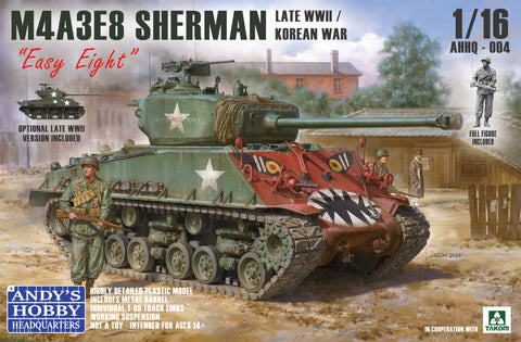 A Andy's Hobby Headquarters 1/16 M4A3E8 Sherman "Easy Eight" priced at $199.99 available from Echelon Hobbies