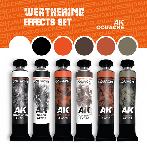 AK Interactive Gouaches Weathering Effects Set