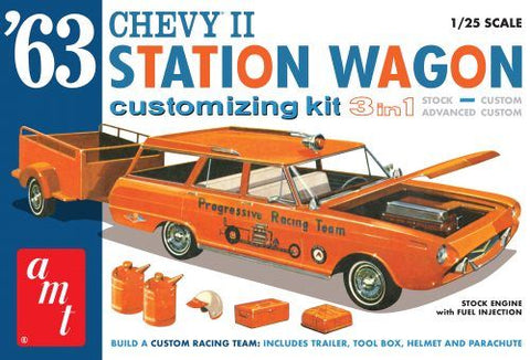 AMT 1/25 1963 Chevy II Station Wagon w/Trailer