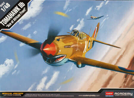 A Academy 1/48 TOMAHAWK IIB "ACE OF AFRICAN FRONT" priced at $27.99 available from Echelon Hobbies