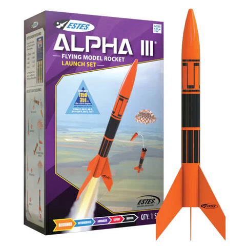 A Estes Rockets Alpha III Launch Set priced at $63.99 available from Echelon Hobbies