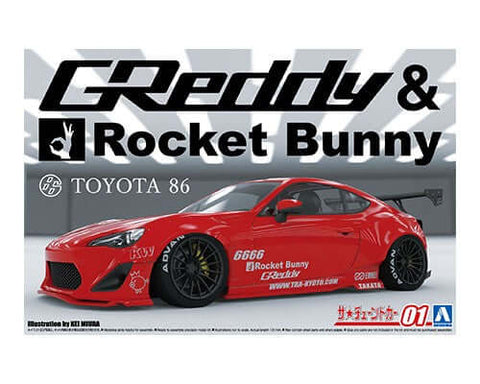 A Aoshima 1/24 ZN6 Toyota 86 '12 Greddy&Rocket Bunny Enkei Ver. priced at $44.99 available from Echelon Hobbies