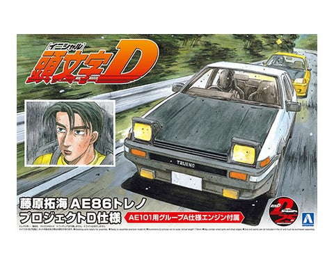 Aoshima 1/24 Initial D Toyota Fujiwara Takumi AE86 Trueno Project-D Ver.