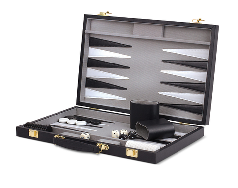 BACKGAMMON - 15" BLACK AND GREY