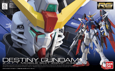 A Bandai RG #11 1/144 ZGMF-X42S Destiny Gundam 'Gundam SEED' priced at $43.99 available from Echelon Hobbies