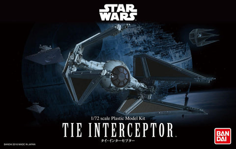 A Bandai Star Wars 1/72 Model Tie Interceptor priced at $42.99 available from Echelon Hobbies