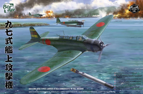 Border Model 1/35 Nakajima B5N2 Type 97 Carrier Attack Bomber (Kate) w/ Full Interior