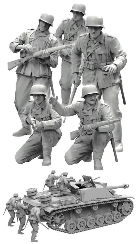 Border Model 1/35 Resin WWII German Tank Desant Troops