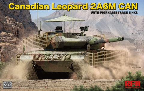 A RFM 1/35 Canadian Leopard with workable tracks priced at $82.99 available from Echelon Hobbies