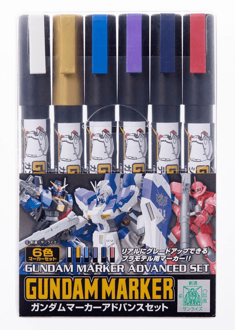 A GSI Creos Gundam Marker Set - Advanced Set priced at $23.99 available from Echelon Hobbies