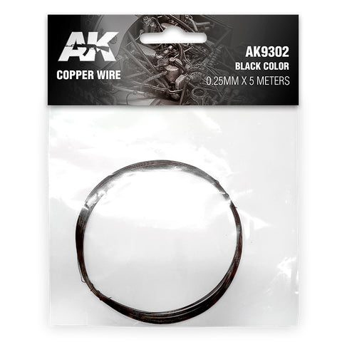 BLACK COPPER WIRE 0.25MM ø X 5 METERS