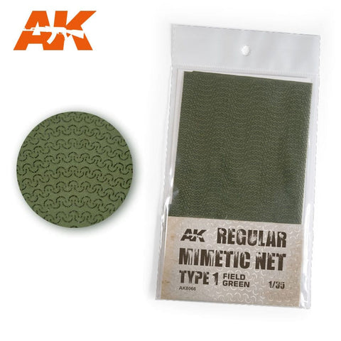 A AK Interactive Regular Camouflage Net Type 1 Field Green priced at $20.99 available from Echelon Hobbies