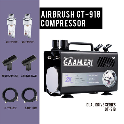 Gaahleri Dual Drive Series GT-918, Dual Drive Series Airbrush Kit Compressor GT-918