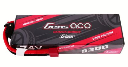 A Gens Ace G-Tech 5300mAh 2S1P 7.4V 60C Hardcase LiPo w/Deans Plug priced at $69.99 available from Echelon Hobbies