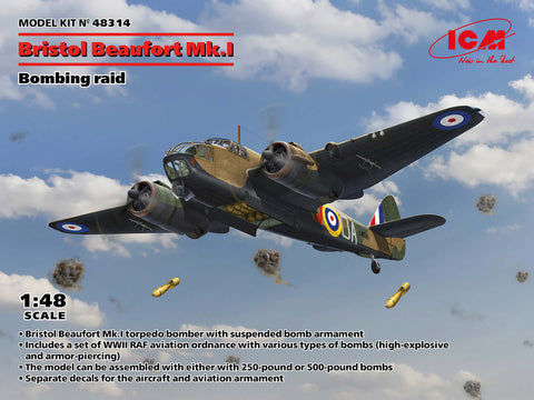 A ICM 1/48 Bristol Beaufort Mk.I. Bombing raid priced at $110.99 available from Echelon Hobbies