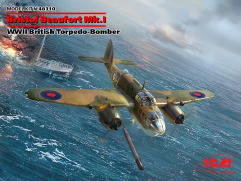 ICM 1/48 Bristol Beaufort Mk.I, WWII British Torpedo-Bomber