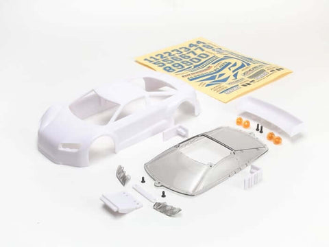 A JOMUREMA Mini-Z GT01 Car Body Set White priced at $49.50 available from Echelon Hobbies