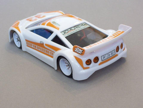 A JOMUREMA Mini-Z GT01 Car Body Set White priced at $49.50 available from Echelon Hobbies