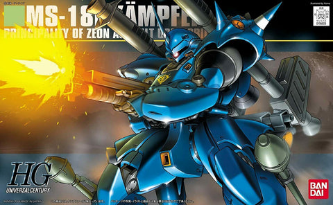 A Bandai HGUC #89 1/144 MS-18E Kampfer "Mobile Suit Gundam 0080" priced at $31.25 available from Echelon Hobbies