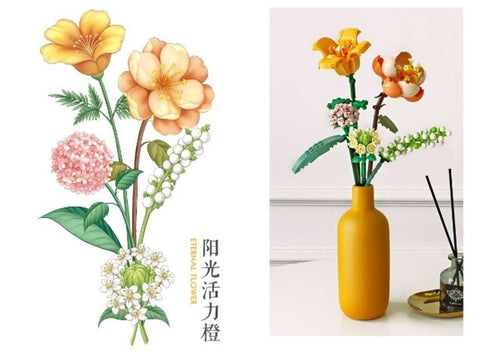 LOZ Block- Hibiscus Lily Daisy Hydrangea Eternal flower