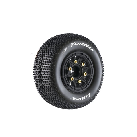 Louise R/C SC-Turbo 2.2/3.0" - 12,14,17mm Rem Hex Blk Wheels - 2 pack