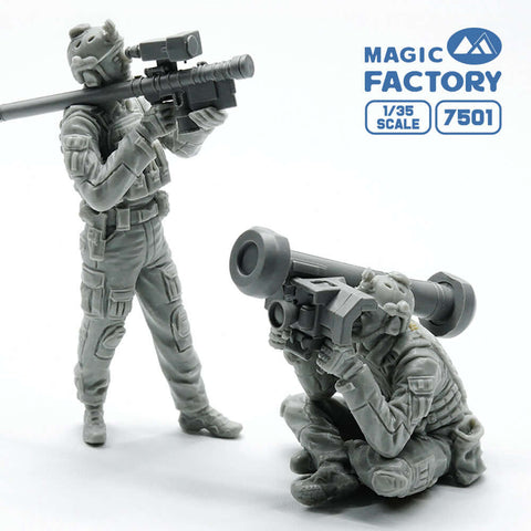 A Magic Factory 1/35 FIM-92 Stinger/FGM-148 Javelin Operators priced at $34.75 available from Echelon Hobbies