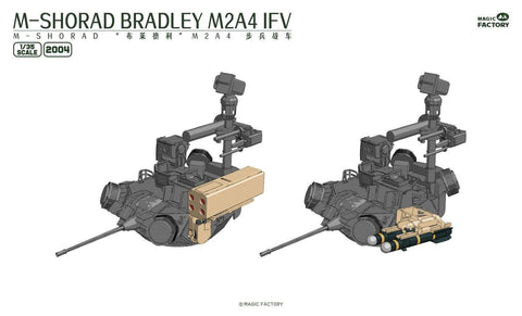 A Magic Factory 1/35 M-Shorad M2A4 Bradley IFV (3-in-1) priced at $99.99 available from Echelon Hobbies