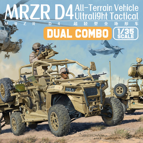 Magic Factory 1/35 MRZR D4 Ultralight Tactical All-Terrain Vehicle (Dual Combo) + Figure set