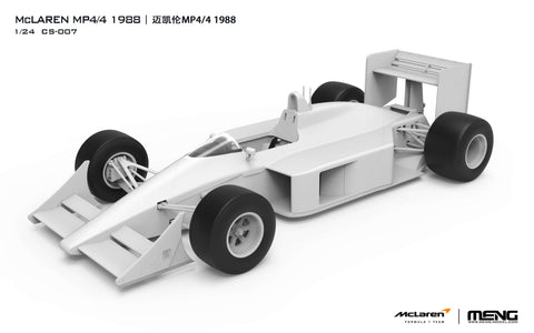 A Meng 1/24 McLaren MP4/4 1988 priced at $115.99 available from Echelon Hobbies