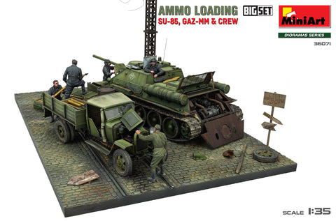 MiniArt 1/35 Ammo Loading. SU-85, GAZ-MM & Crew. Big Set.