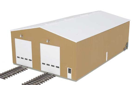 A Walthers Cornerstone Modern Double-Track Engine House #2986 priced at $60.75 available from Echelon Hobbies