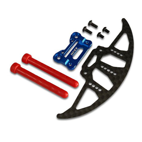 NX-208 Nexx Racing Alu Interchangeable Mount Lexan GT Car Body Carbon Front Bumper- Blue