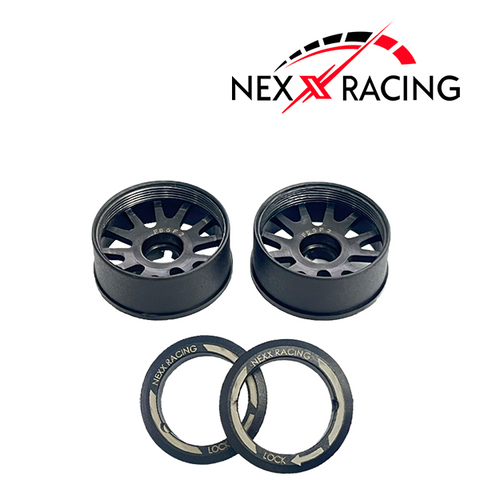 Nexx Racing “JUD” carbon-fiber EVO Flanged 8.5mm Front Wheels +2 Offset Black- NXUSA-EVO-F