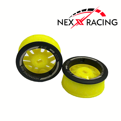 NXUSA-EVOAWD-R Nexx Racing “JUD” threaded carbon-fiber reinforced EVO AWD Flanged Rear Wheels - Yellow