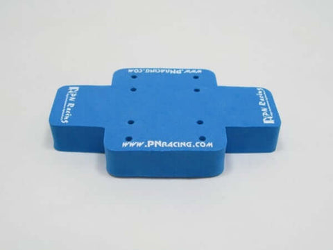 A PN Racing Mini Car Foam Stand (Blue) priced at $5.75 available from Echelon Hobbies