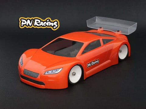 A PN Racing V2 JGT01 Racing 1/28 Lexan Body Kit priced at $45.75 available from Echelon Hobbies