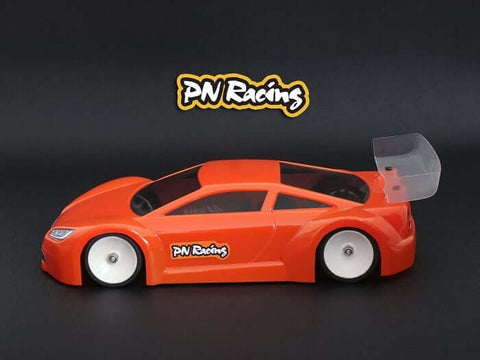 A PN Racing V2 JGT01 Racing 1/28 Lexan Body Kit priced at $45.75 available from Echelon Hobbies