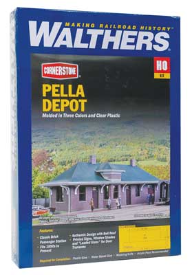 A Walthers Cornerstone Pella Depot #4054 priced at $54.99 available from Echelon Hobbies