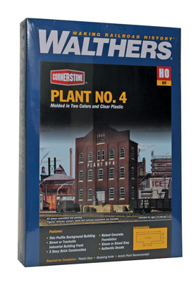 A Walthers Cornerstone Plant No. 4 Background Building #3183 priced at $38.99 available from Echelon Hobbies