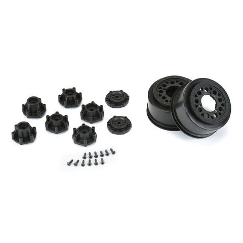 Pro-Line Showtime 2.2"/3.0" Black Removable Hex Dirt Oval Wheels