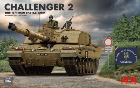 A RFM 1/35 CHALLENGER 2 w/WORKABLE TRACK LINKS priced at $88.99 available from Echelon Hobbies