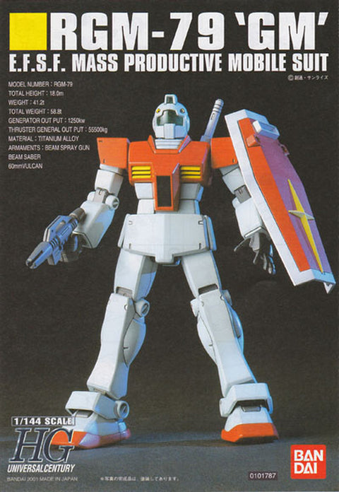 A Bandai HGUC #20 1/144 RGM-79 GM "Mobile Suit Gundam" priced at $13.50 available from Echelon Hobbies