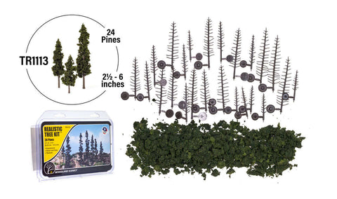 A 2.5-6" REALISTIC PINE TREE KITS (24) priced at $29.50 available from Echelon Hobbies