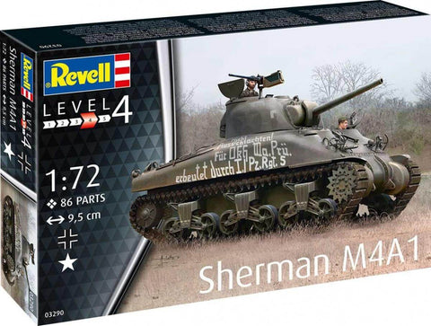 A Revell 1/72 Sherman M4A1 priced at $29.99 available from Echelon Hobbies