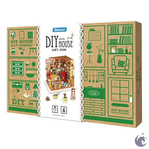 A Robotime Rolife Sam's Study Dollhouse Miniatures Kit priced at $49.99 available from Echelon Hobbies